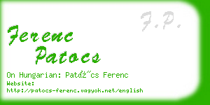 ferenc patocs business card